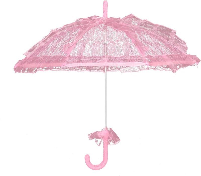 Solnique Mini Lace Embroidery Parasol for Kids – Vintage Bridal Umbrella for Wedding Flower Girls, Small Decorative Lace Parasol for Tea Party - Image 1